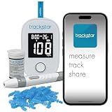 trackstar Blood Glucose Monitoring Kit, Bluetooth iOS & Android Compatible | Measure, Track, and Share Results, Glucometer with Strips, Lancets & Lancing Device, Syncs to trackstar App