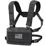 WYNEX Tactical Pouches Chest Pack Modular, Triple Magazine Molle Chest Rig