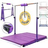Seliyoo Foldable Gymnastics Bar for Kids Ages 3-20 -5FT/6FT Horizontal Bar,Adjustable Height Kip Bar for Gymnastics-Stable Gymnastic Training Equipment for Teens Adults at Home or Gym Center