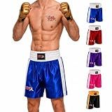 Men Boxing Shorts for Boxing Training Fitness Gym Cage Fight MMA Mauy Thai Kickboxing Trunks Clothing Blue Large