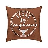 Proformance Home Officially Licensed NCAA Texas Longhorns Script Circle Duck Cloth Throw Pillow Cover, Team Color, 18" x 18" (NCAASC18-24TEX)