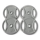 Amazon Basics 1-inch Grip Weight Plates, 10lb Weights, Set of 4
