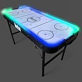 PartyLife 54" Air Hockey Table w/LED Lights & Folding Steel Legs - Powerful Motor, Smooth Surface, Very Sturdy