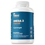 Dr. Tobias Omega 3 Fish Oil 2000mg Triple Strength with 800mg EPA 600mg DHA Per Serving | Fish Oil Omega 3 Supplements for Heart Brain & Immune Support - 180 Softgels (90 Servings)