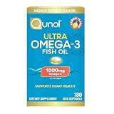 Qunol Ultra Omega-3 Fish Oil Mini Softgels, 1000mg EPA + DHA, 180ct