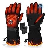 PEKWZIZ Heated Gloves, 5V 6000mAh Rechargeable Heated Gloves for Men Women, Waterproof & Upgrade Non-Slip Electric Heating Glove for Motorcycling, Hunting, Skiing, Outdoor Work (Black, Large)