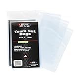 BCW Resealable Team Set Bags – 200 Count | Holds 35 Loose Cards or 5 Standard 35pt Toploaders | Fits Magnetics up to 108pt | Acid-Free Team Bags for Trading Cards & Shipping