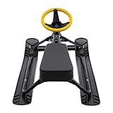 Dfmyhked Snow Racer Sled, Steerable Ski Slider with Twin Serrated Brakes, 220lbs Load Capacity Winter Sport Sled for Adults Children (Black)