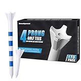 Goashpeaot 170 Pack Golf Tees, Pro 4 Line Marking System Plastic Golf Tees, 4-Prong Engineered to Reduce Friction & Longer Distance (Blue, 3-1/4'')