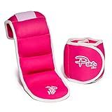 HEALTHYMODELLIFE Ankle Weights Set (2 x 0.5lb Cuffs) - 1lbs in Total - for Women, Men and Kids – Used for Workouts at Home, Pilates, Yoga, Boxing, Dancing and Resistance Training, Pink