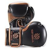 Sanabul Essential Gel Boxing Gloves for Men & Women, Kickboxing MMA, Muay Thai Gloves and Heavy Bag Training Punching & Sparring, Black/Copper 16 oz