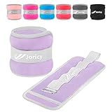 Ankle Weights, Wrist Leg Arm Weights for Women Men Kids Child with Adjustable Straps,A Pair of 1LBS(0.5LB Each Weight) Strength Training Weighted for Jogging, Running, Walking, Fitness, Light Purple