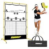 Mini Pickleball Rebounder Net 4x6FT Training Equipment Aid, Portable Metal Frame Solo Trainer, Portable Solo Practice Dinks Volleys Drills in Quick Setup for Indoor Garage Outdoor Driveway Backyard