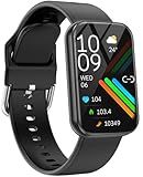 MorePro Health Fitness Tracker with Blood oxy-gen Monitor and 24/7 Heart Rate and Blood Pressure, Sleep Monitor, 120+ Sport Modes Waterproof Fitness Watch for Women Men Android iOS, Black