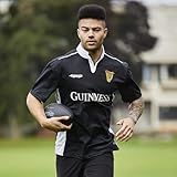 Guinness Black/White Performance Short Sleeve Rugby Shirt (Large)