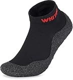 WHITIN Aqua Socks for Mens with Grippers Bottom Indoor M11/W12 Black
