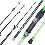 KingKatch Surf Spinning Fishing Rod 9'/10'/11'/12', 3-Piece Carbon Fiber Saltwater Rod with 2 Tips, Lightweight High-Sensitivity Long-Cast Shore & Beach Casting Rod for Pier Surf Fishing