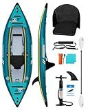 OCEANBROAD V1-320 Inflatable Sit-in Kayak(NO HIN) for Adults with Paddle, Kayak Seat, Pedal, Hand Pump and Bag, 3.2m/10ft 1-Person Kayak, Blue