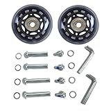 LOTOWELZON 2pcs Luggage Suitcase Replacement Wheels, 70mm Rubber Inline Roller Skate Wheels with 8mm(0.31") ABEC-7 608ZZ Bearings Repair Kits (Black&Clear, OD70xW24mm/2.75"x0.94")