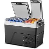 Feelfunn 12 Volt Refrigerator Car Fridge 61QT Dual Zone Electric Cooler | -4℉~68℉ Car Refrigerator 12V Cooler , 15-Min Fast Cooling, 12/24V DC 100-240V AC Portable Freezer for Travel Camping RV Home