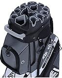 ASK ECHO T-Lock Golf Cart Bag with 14 Way Organizer Divider Top, Premium Cart Bag with Handles and Rain Cover for Men (Grey)