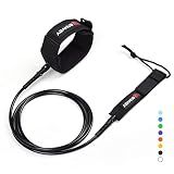 Abahub Surfboard Leash,6ft Straight Legrope Strap for Boards,Black