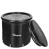 Bubplay Ice Bath Cold Plunge Tub with Cover for Indoor Outdoor for Recovery, Cold Water Therapy, Athletes & Adults -105 Gallons, Black, XL