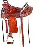 Premium Leather Horse Wade Tree Western Leather Ranch Roping Work Horse Saddle Premium Leather Saddle for Ranch and Roping Work in TUNNER Wade, 15 Inches.