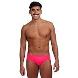 JOLYN Brolyn Men's Training Swim Brief - Internal Drawcord, Durable Chlorine-Resistant for Lap Swimming, Water Polo, Racing (Hot Pink, 32)