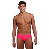 JOLYN Brolyn Men's Training Swim Brief - Internal Drawcord, Durable Chlorine-Resistant for Lap Swimming, Water Polo, Racing (Hot Pink, 32)