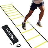 Tubsalah 20ft Adjustable Agility Ladder with Carry Bag – Football Training Equipment & Speed Ladder for Soccer, Basketball – Agility Training Equipment for Footwork Drills
