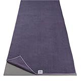 Gaiam Yoga Mat Towel — Non-Slip Microfiber Hot Yoga Towel, 24" x 68" Mat-Sized, Quick Dry & Super Absorbent for Bikram, Pilates & Gym, Heron Lilac