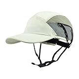 OutNutFyi Surf Sun Protection Hat, Lightweight Running Cap with Adjustable Chin Strap, Blue Khaki Red (US, Numeric, 7 1/4, Standard, Beige)