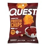 Quest Nutrition BBQ OG Protein Chips, 19g Protein, 1.1 oz Bags, 12 Count | 4g Net Carbs, Gluten Free, High Quality Protein, Baked Crunch, Bold Smoky-Sweet BBQ Flavor, Individually Wrapped 1.1oz Bags