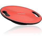 EVERYMILE Wobble Balance Board, Exercise Balance Stability Trainer Portable Balance Board with Handle for Workout Core Trainer Physical Therapy & Gym Diameter No-Skid Surface 15.7" Red