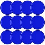 Coopay 12 Pieces Home Air Hockey Pucks 2.5 Inch Heavy Replacement Pucks for Game Tables Equipment Accessories, 12 Grams (Blue)