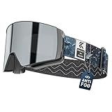 KAPVOE Ski Goggles with Magnetic Lenses Anti-fog UV400 Protection Snowboard goggles Suitable for Men Women and Teens Snow goggles Helmet Compatible Ideal for Skiing 02 Silver Lens