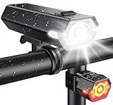 Cuvccn 1000 Lumen Super Bright Bike Lights, 4+6 Modes Rechargeable Bicycle Lights Front & Rear with Side Lights, IP65 Waterproof Bike Headlight for Day/Night Riding Safety, Scooter Accessories