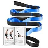 Trideer Stretching Strap for Physical Therapy, Non-Elastic Yoga Strap with 10 Loops, Durable Nylon Stretch Bands for Exercise, Pilates, Gymnastics, Leg Stretcher with Guidance