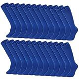 Regilt 24 Pairs Kids Youth Soccer Baseball Socks, Bulk Softball Football Team Socks Knee High Tube Sock (US, Alpha, Medium, Regular, Regular, Blue)