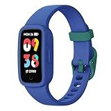 BIGGERFIVE Vigor 3 Kids Fitness Tracker Watch, AMOLED Screen, No App No Phone Needed, 3ATM Waterproof, Heart Rate and Sleep Monitor, Pedometer Watch, Sports Step Counter for Boys Girls Ages 5-15, Blue