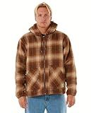 Rip Curl Men's Classic Surf Sherpa Lined Check Jacket, Dusted Chocolate