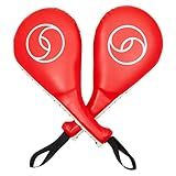Juvale Taekwondo Kick Pad - Red, 15 x 2.5 x 7.5 in, 2 Pack - Martial Arts Training Equipment & Taekwondo Sparring Gear - Karate & Kickboxing Pads with Wrist Straps & Impact Boards