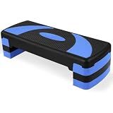 BalanceFrom Aerobic Step Platform Trainer with Adjustable 3-Level Risers, 400 Pound Weight Capacity – Non-Slip Exercise Stepper for Cardio, Strength, and Fitness Workouts at Home or Gym