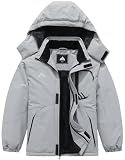 SOBAPRA Kids Waterproof Ski Jacket Warm Winter Coat Boys and Girls Fleece Lined Hooded Rain Jacket