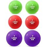 Logest Weighted Toning Exercise Balls Pair - Round Shape Medicine Ball - 1LB 2LB 3LB 4LB 5LB 6LB Available - Toning Muscle for Men & Women (Set - 1LB 2LB 3LB Pair (6 Balls Total))
