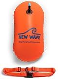 New Wave Swim Bubble for Open Water Swimmers and Triathletes - Swim Safety Buoy Float (Orange)