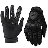 KAIWENDE Men’s Dirt Bike Riding Gloves -Full Finger Touch-Screen Motocross/Motorcycle Gloves for BMX MX ATV MTB Off-Road Riding (Large, Black)