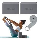 Gaiam Yoga Block & Yoga Strap Combo Set - Yoga Block with Strap, Pilates & Yoga Props to Help Extend & Deepen Stretches, Yoga Kit for Stability, Balance & Optimal Alignment, 2