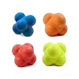 ROLUXENTIA Reaction Balls 4 Pack, 2.8 Inch - Baseball Handball Reflex Training Equipment, Hand-Eye Coordination, Speed Reflex Trainer for Agility Games and Garden Family Gatherings